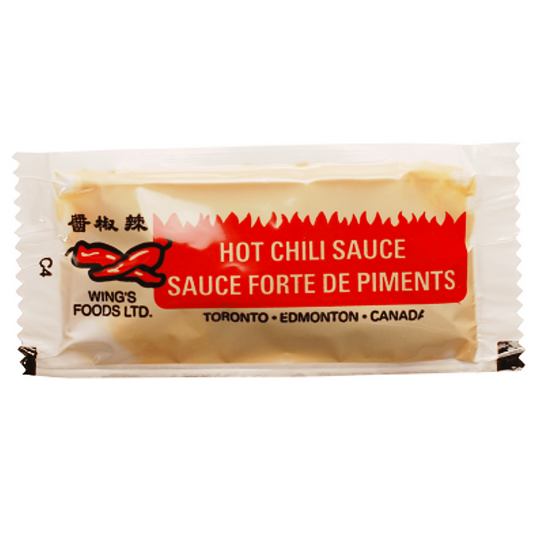 Individually packed hot chili sauce